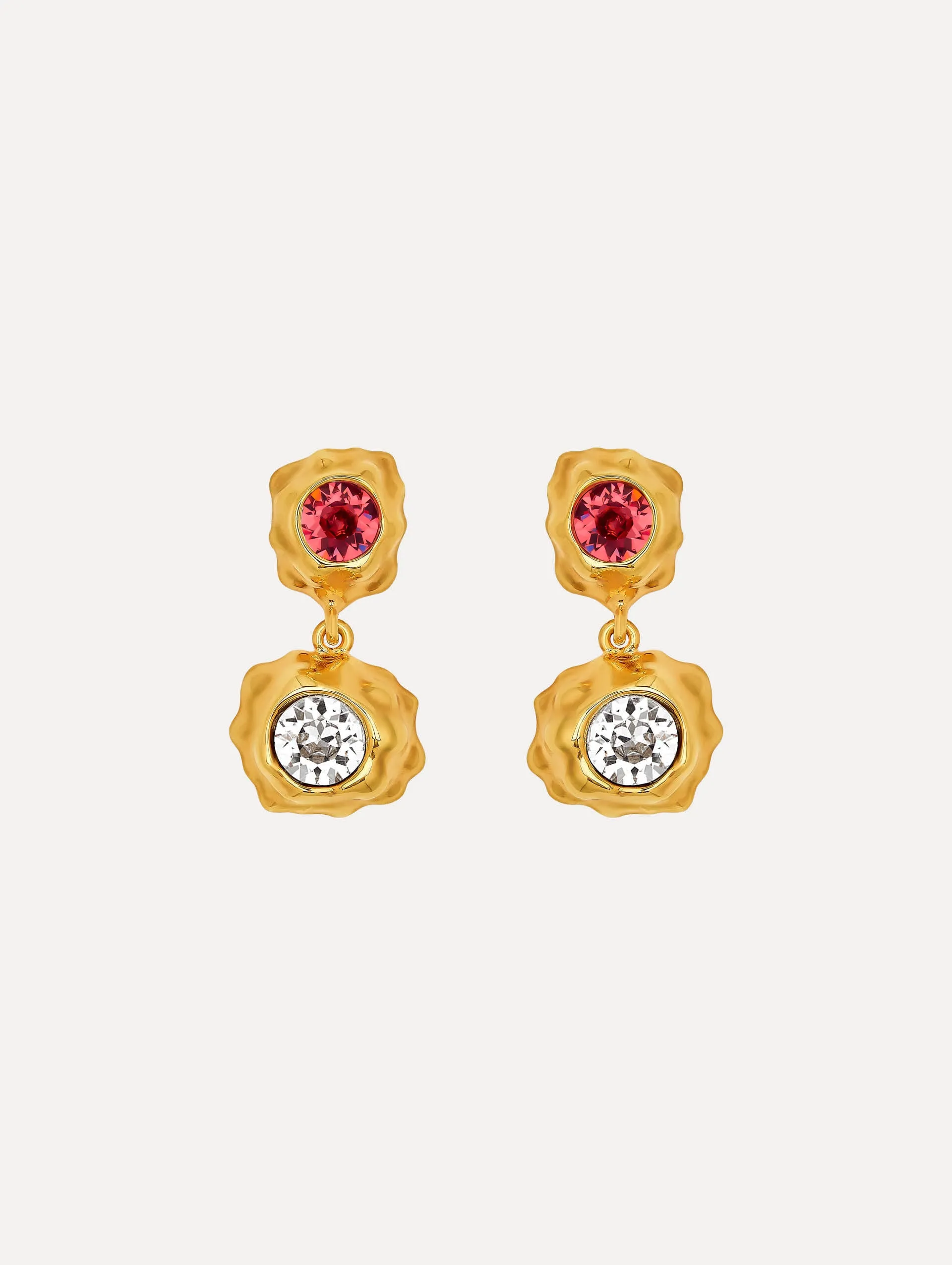 Textured Metal Double Drop Earrings