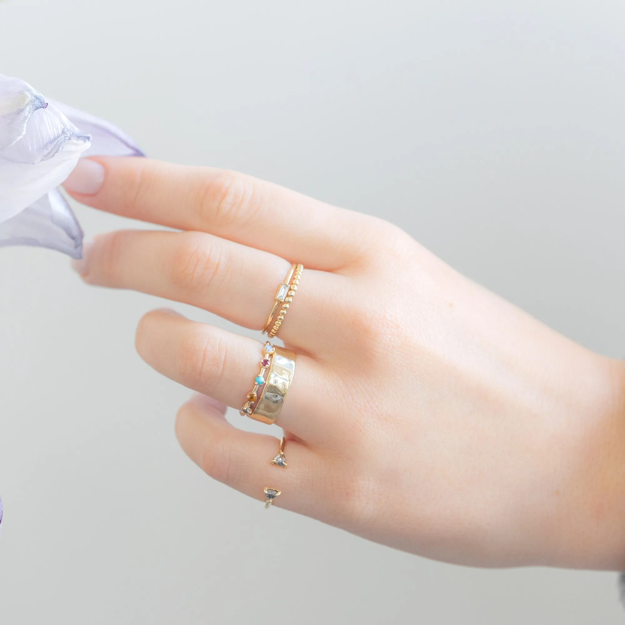 The Baguette White Diamond Line Ring | Yellow, Rose or White Gold