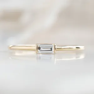 The Baguette White Diamond Line Ring | Yellow, Rose or White Gold