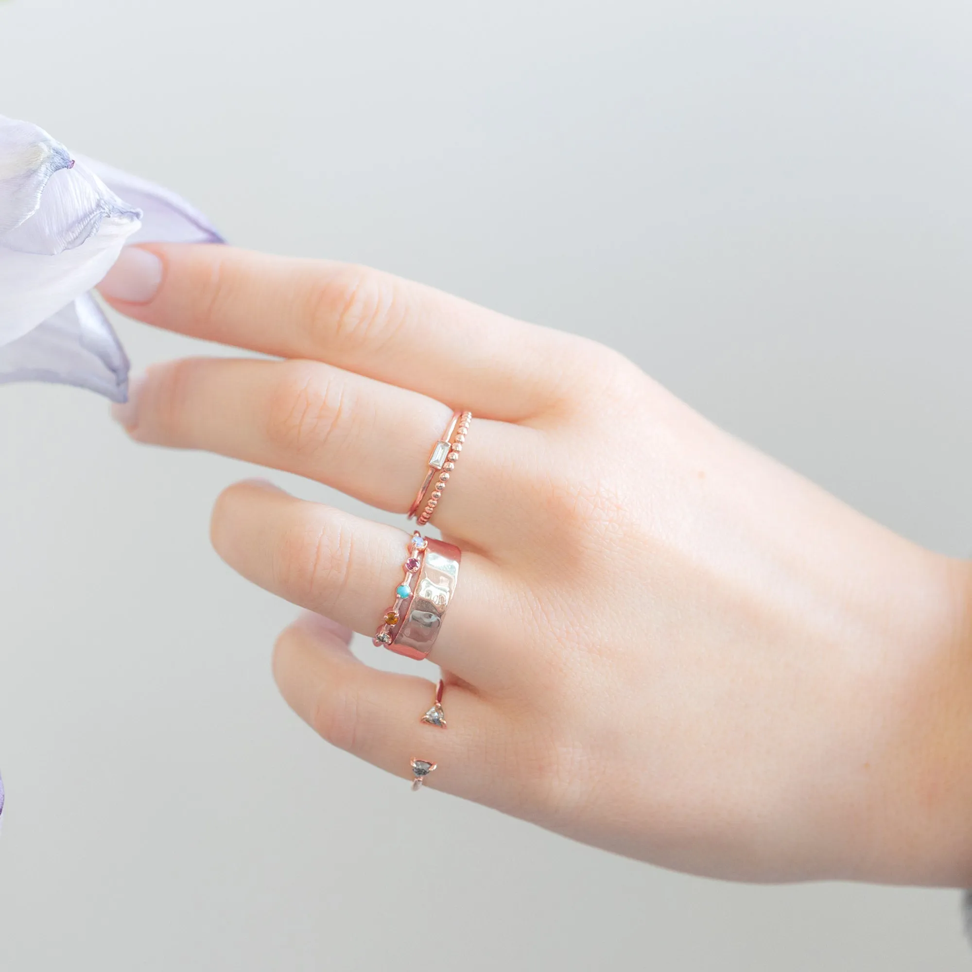 The Baguette White Diamond Line Ring | Yellow, Rose or White Gold