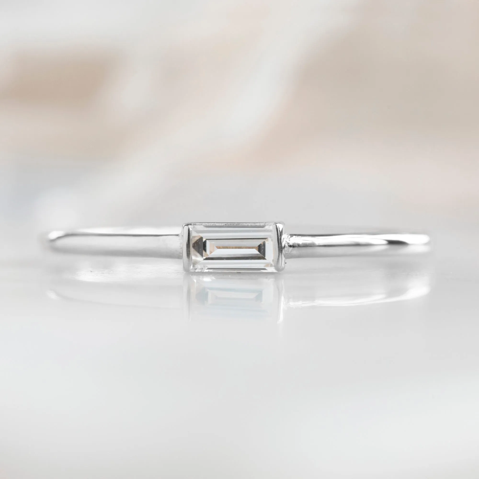 The Baguette White Diamond Line Ring | Yellow, Rose or White Gold