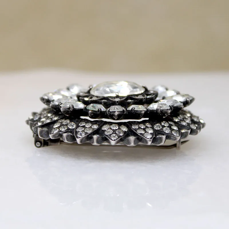 Tiered Sterling & Crystal Eisenberg Original Brooch