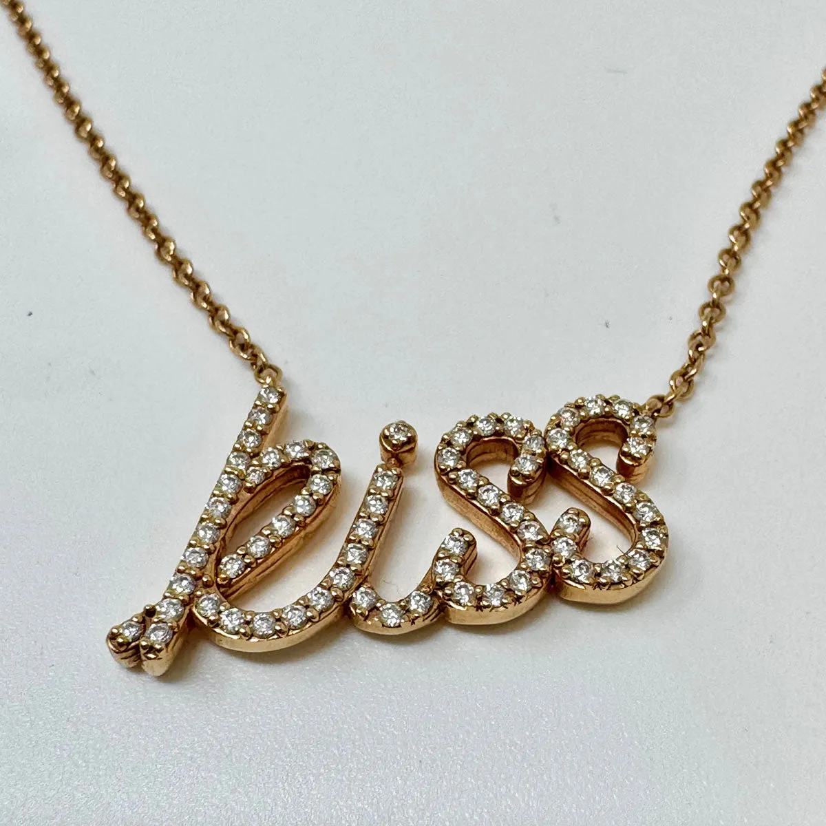 Tiffany & Co. 18K Gold Diamond Paloma Picasso Graffiti "Kiss" Pendant Necklace