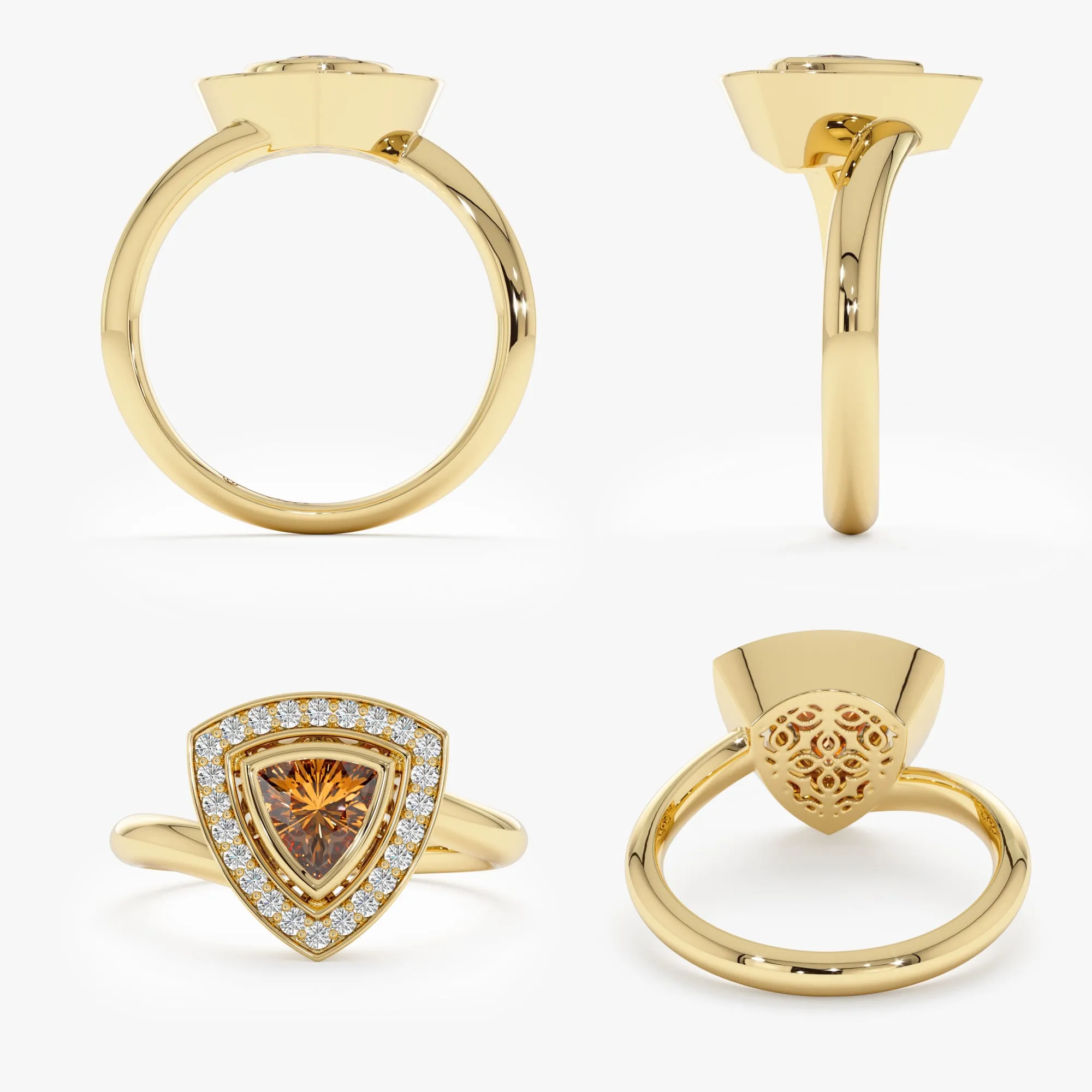 Trilliant Citrine Diamond Ring, Nala