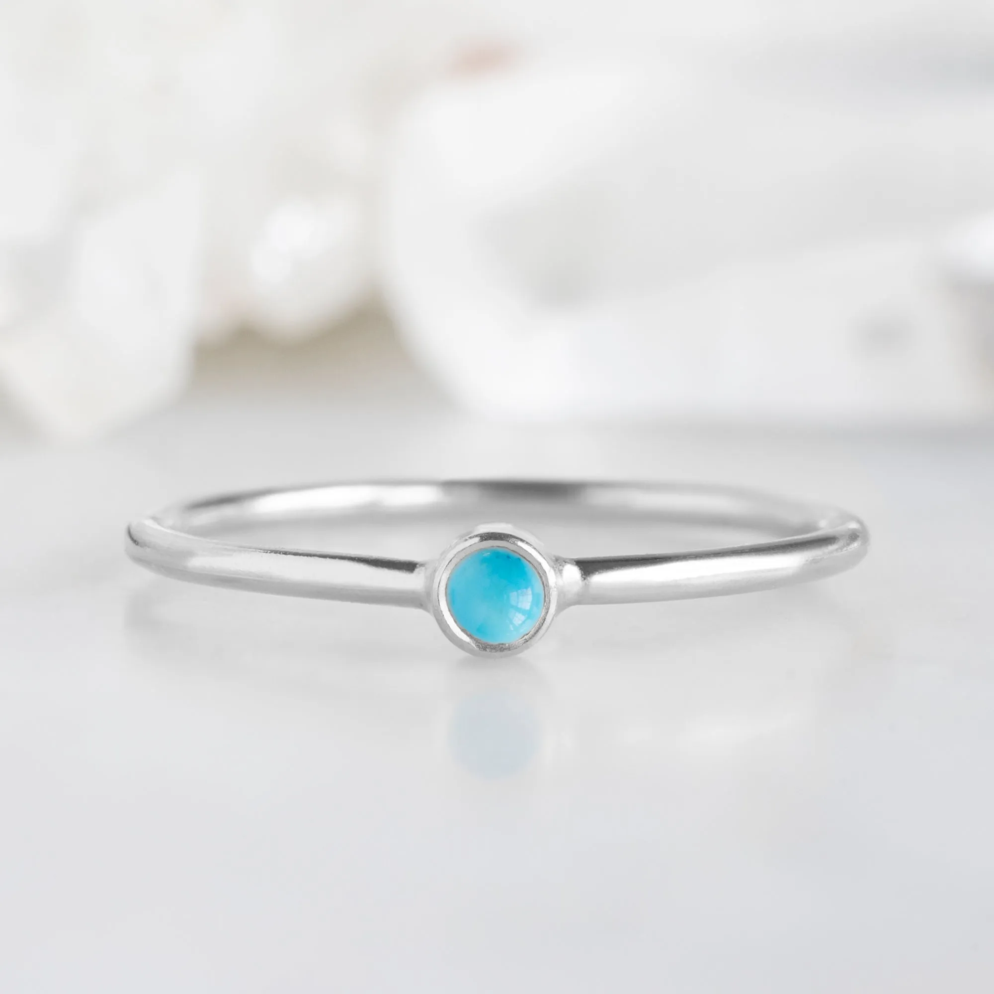 Turquoise Birthstone Stacking Ring | Yellow, Rose or White Gold