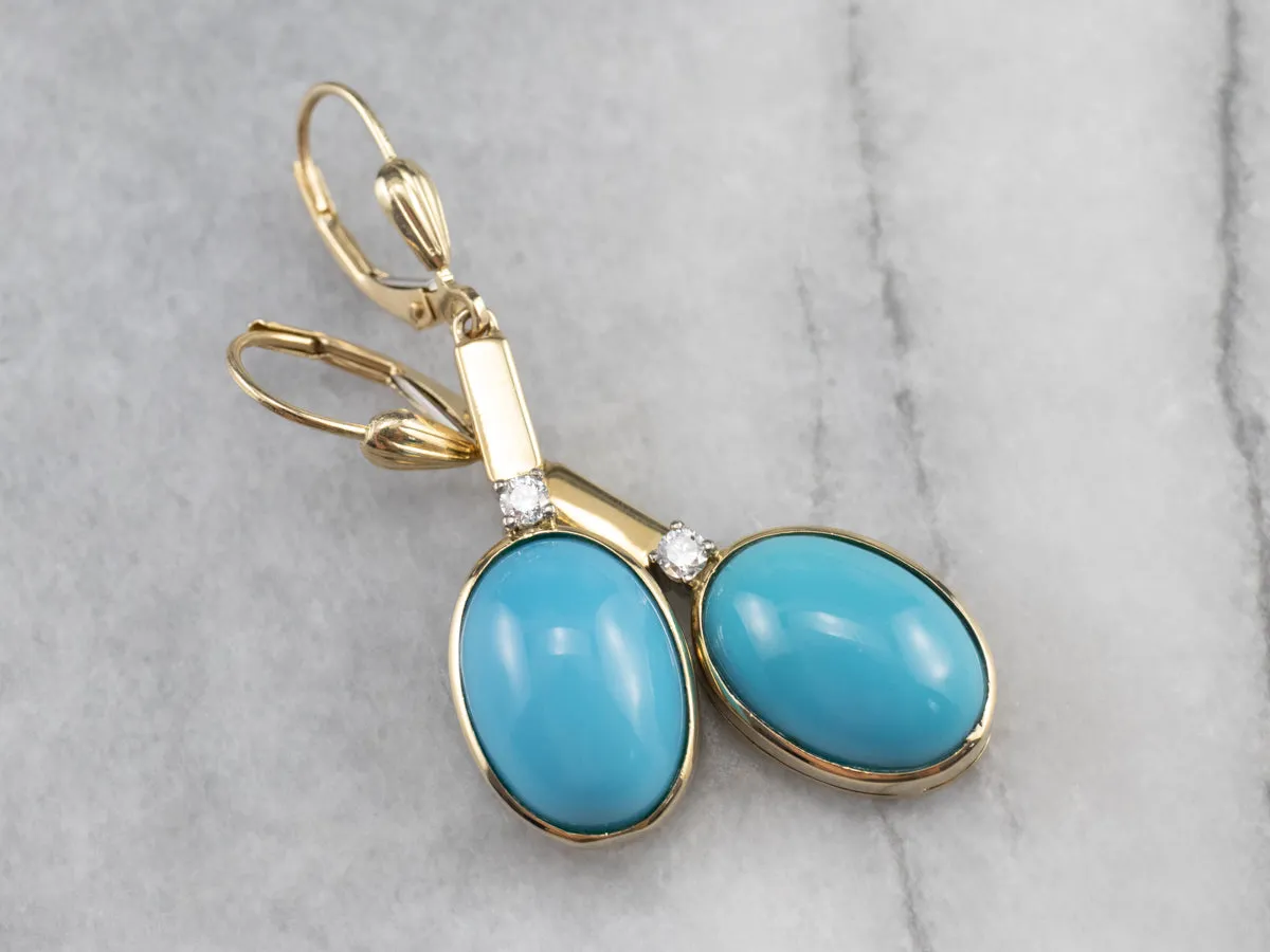 Turquoise Diamond Drop Earrings