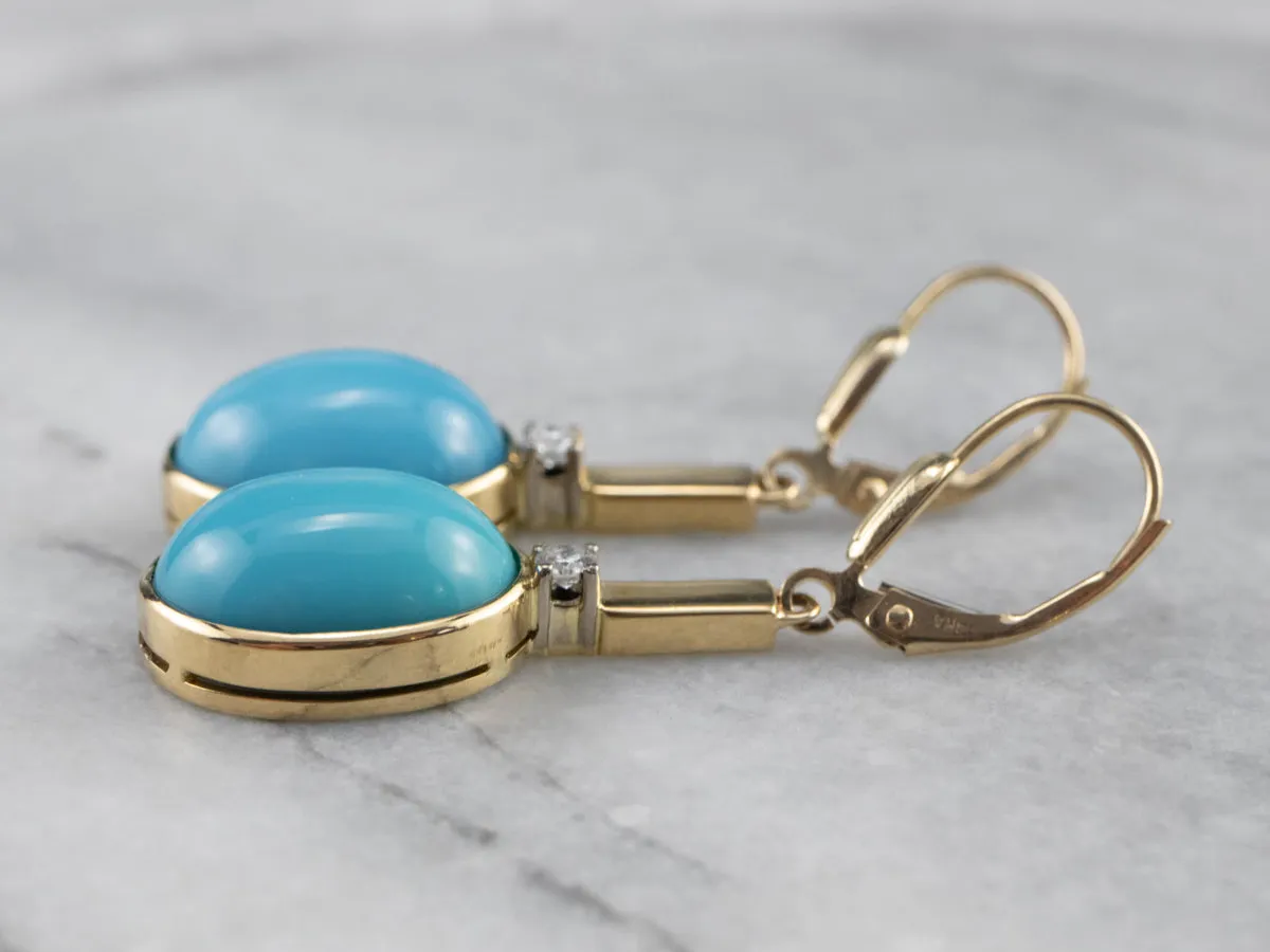 Turquoise Diamond Drop Earrings