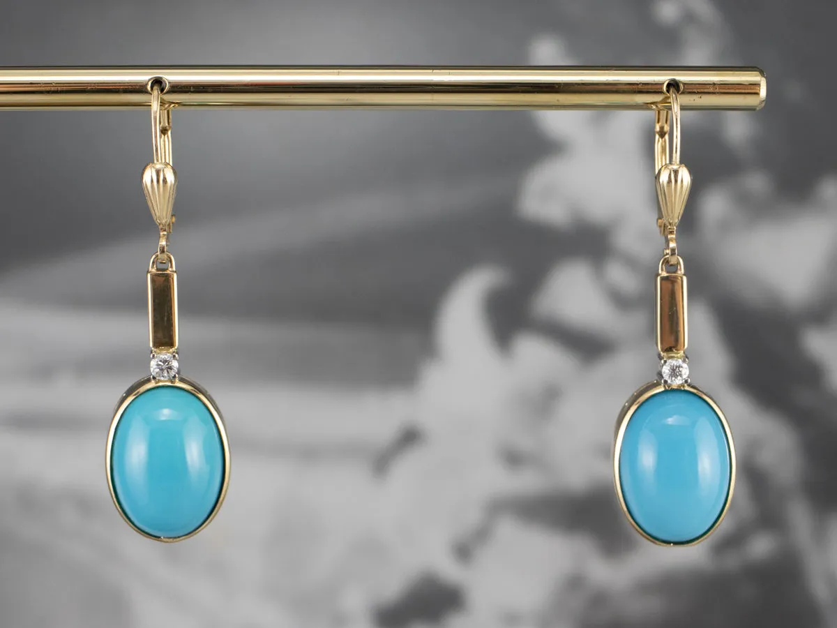 Turquoise Diamond Drop Earrings
