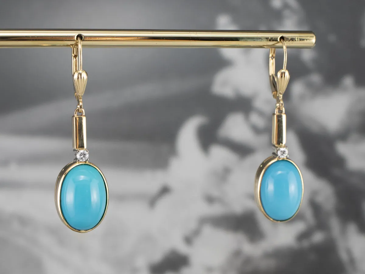Turquoise Diamond Drop Earrings