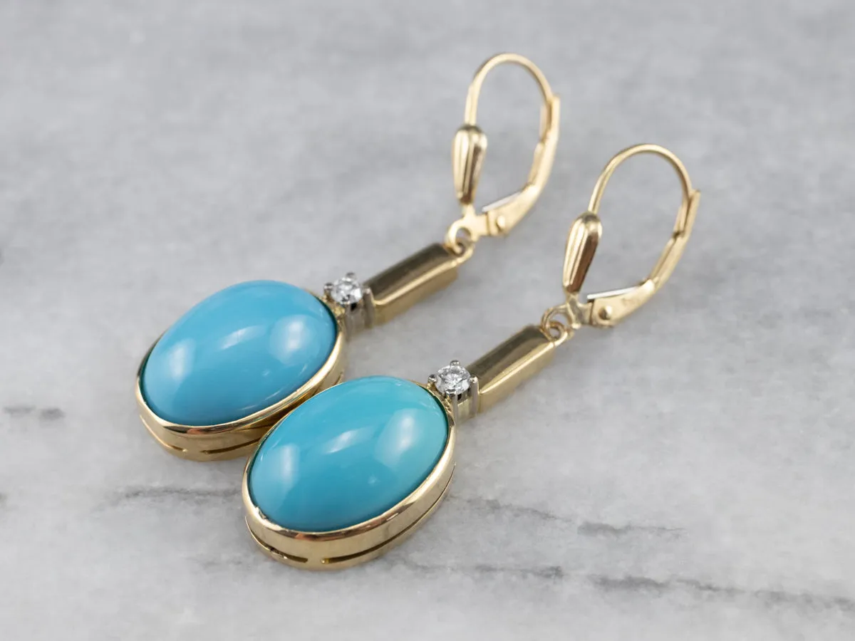 Turquoise Diamond Drop Earrings