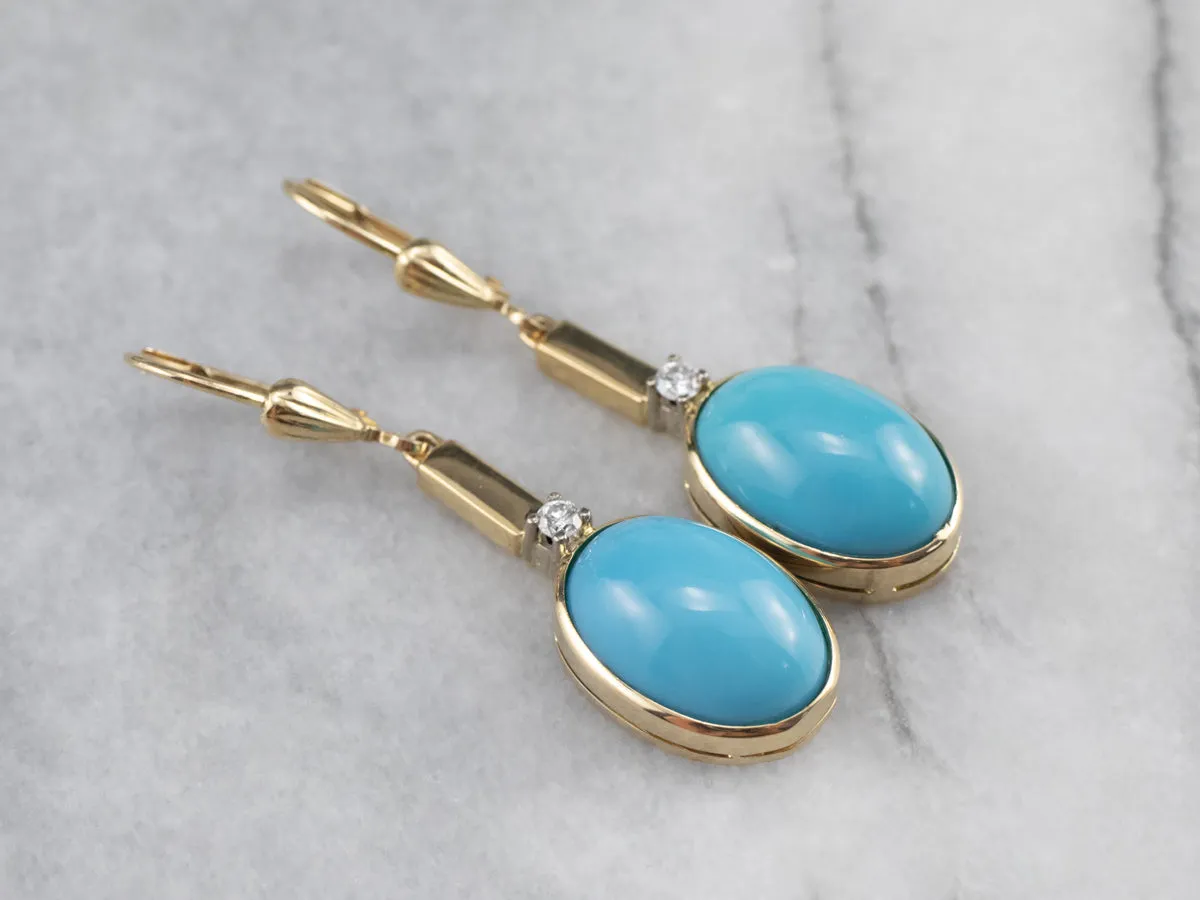 Turquoise Diamond Drop Earrings
