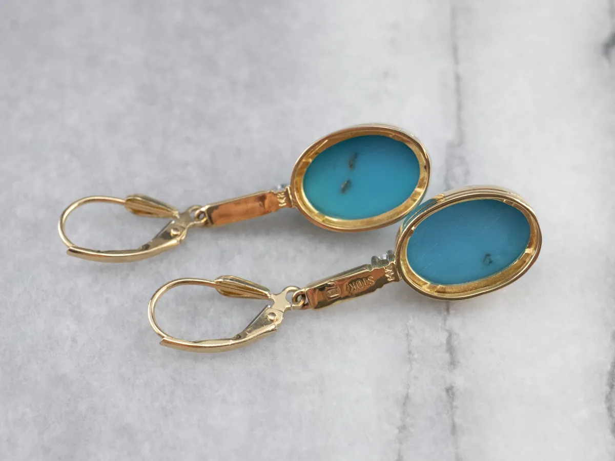 Turquoise Diamond Drop Earrings