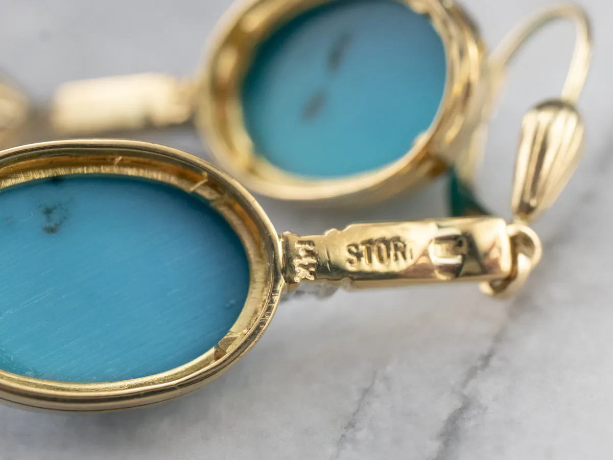 Turquoise Diamond Drop Earrings