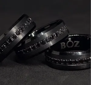 Valiant Black Sapphire Band in Tungsten Carbide