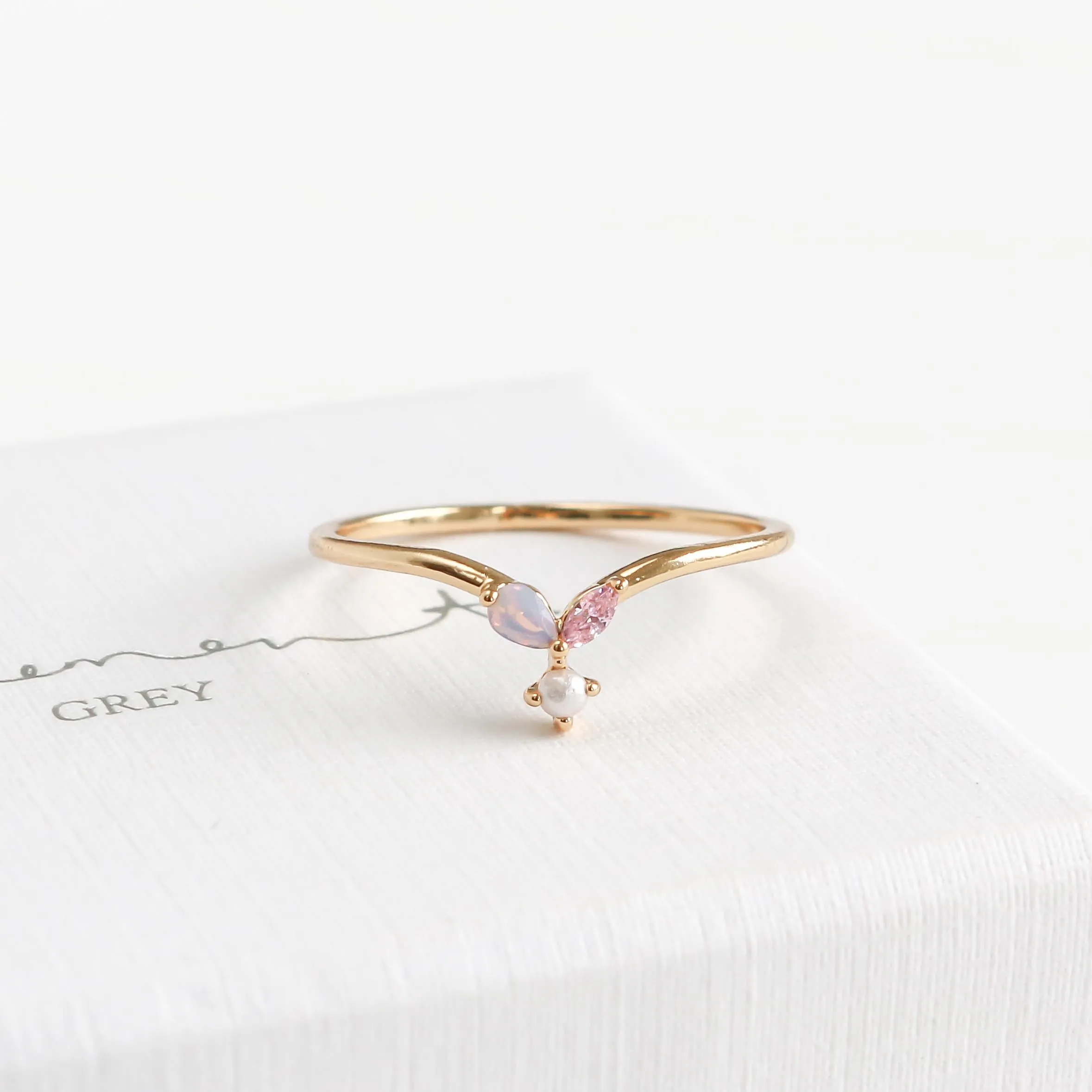 Verity Petal Pearl Ring