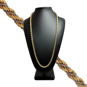 Vintage 18K Rope and Wheat Link Necklace