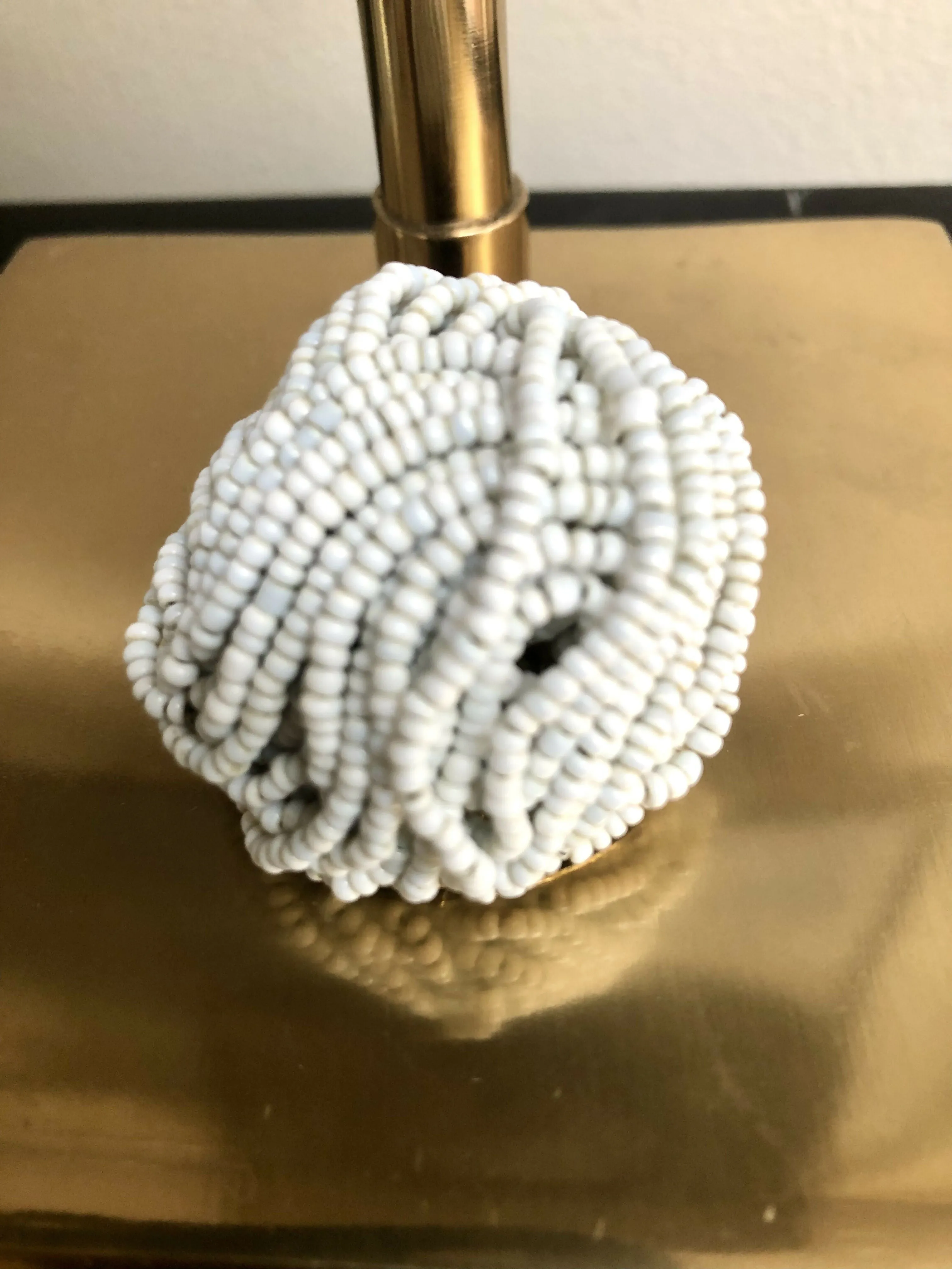 Vintage Christian Dior 1967 White Bead Brooch