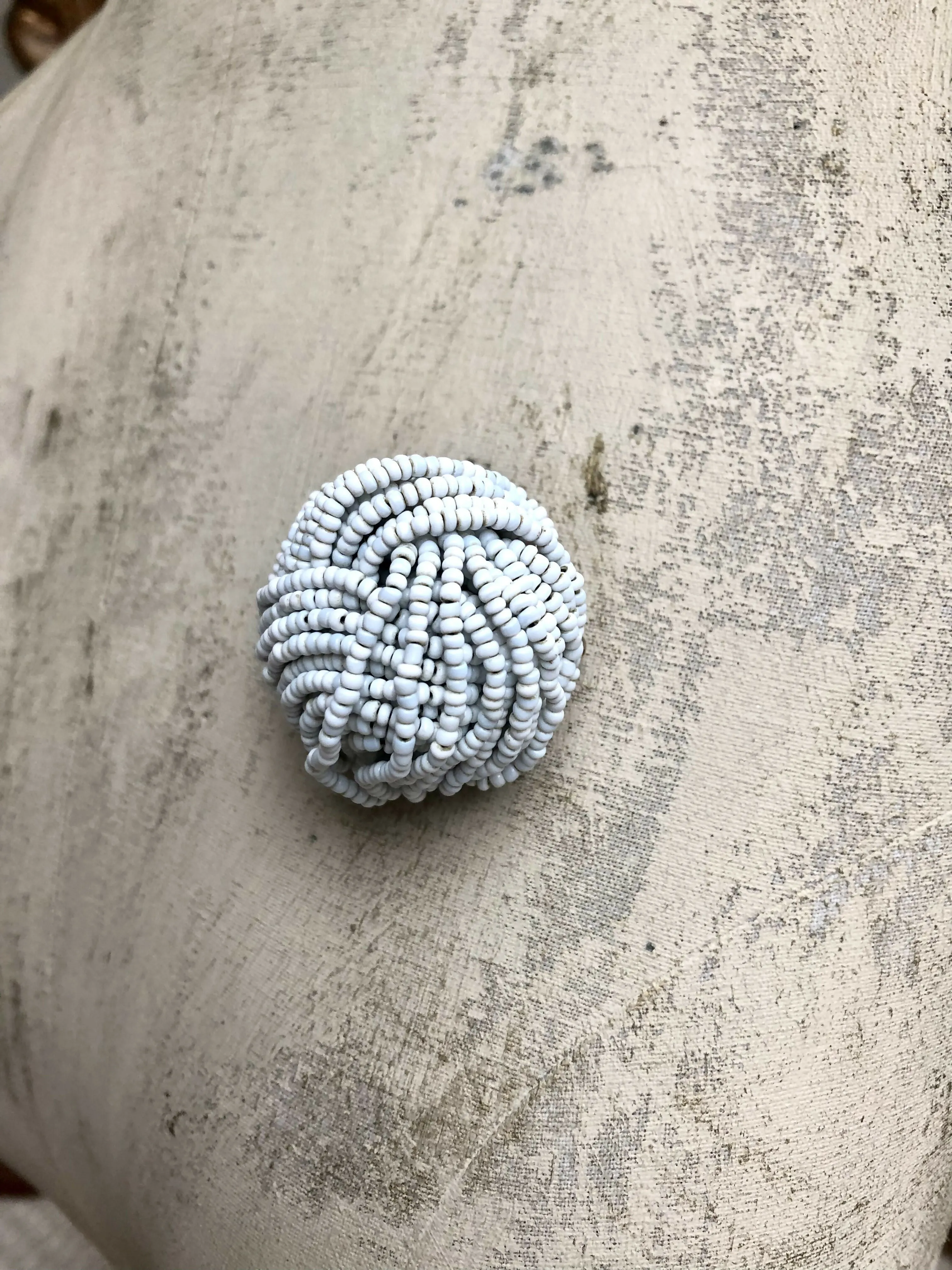 Vintage Christian Dior 1967 White Bead Brooch