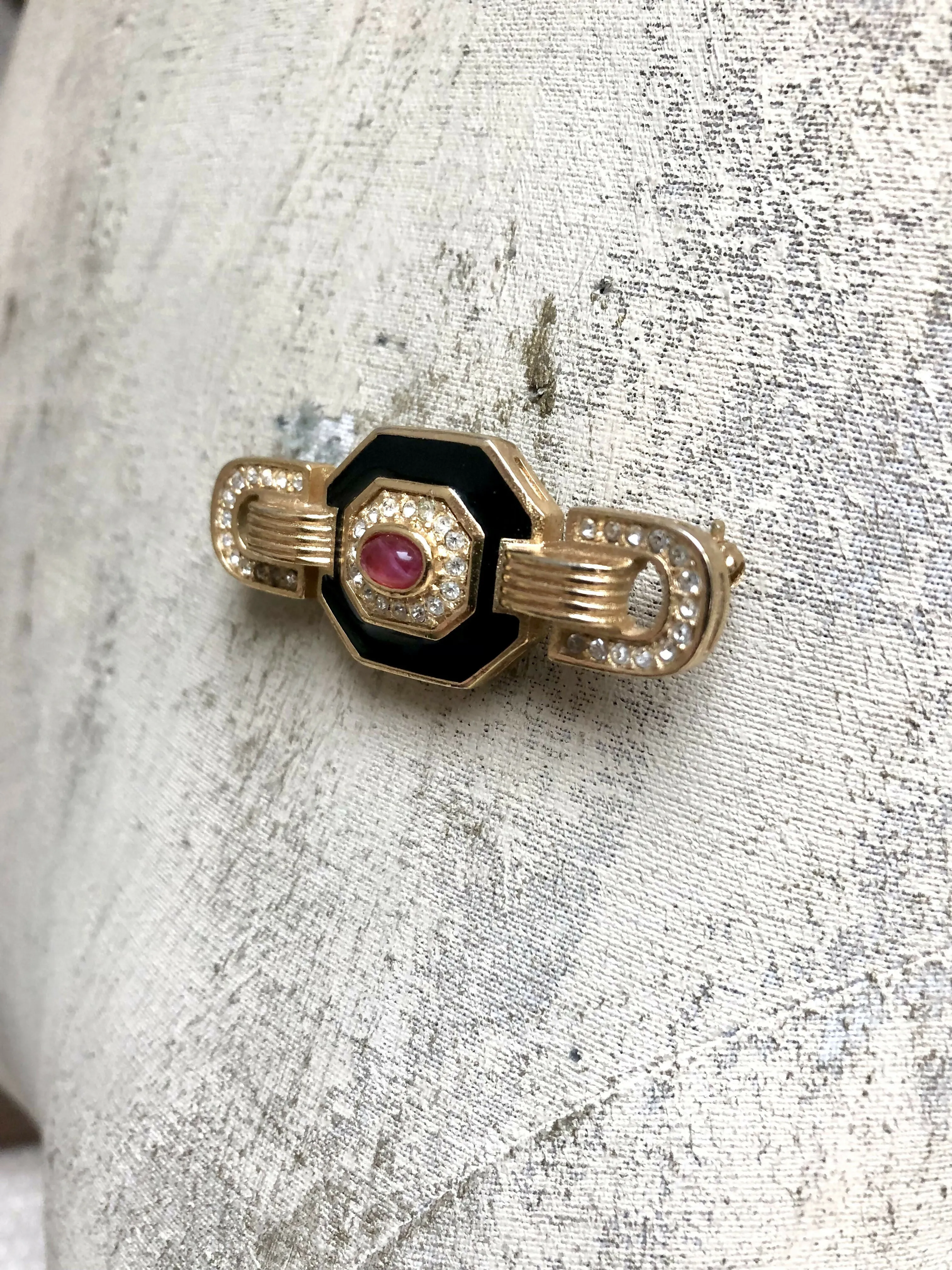 Vintage Christian Dior Art Deco Style Brooch