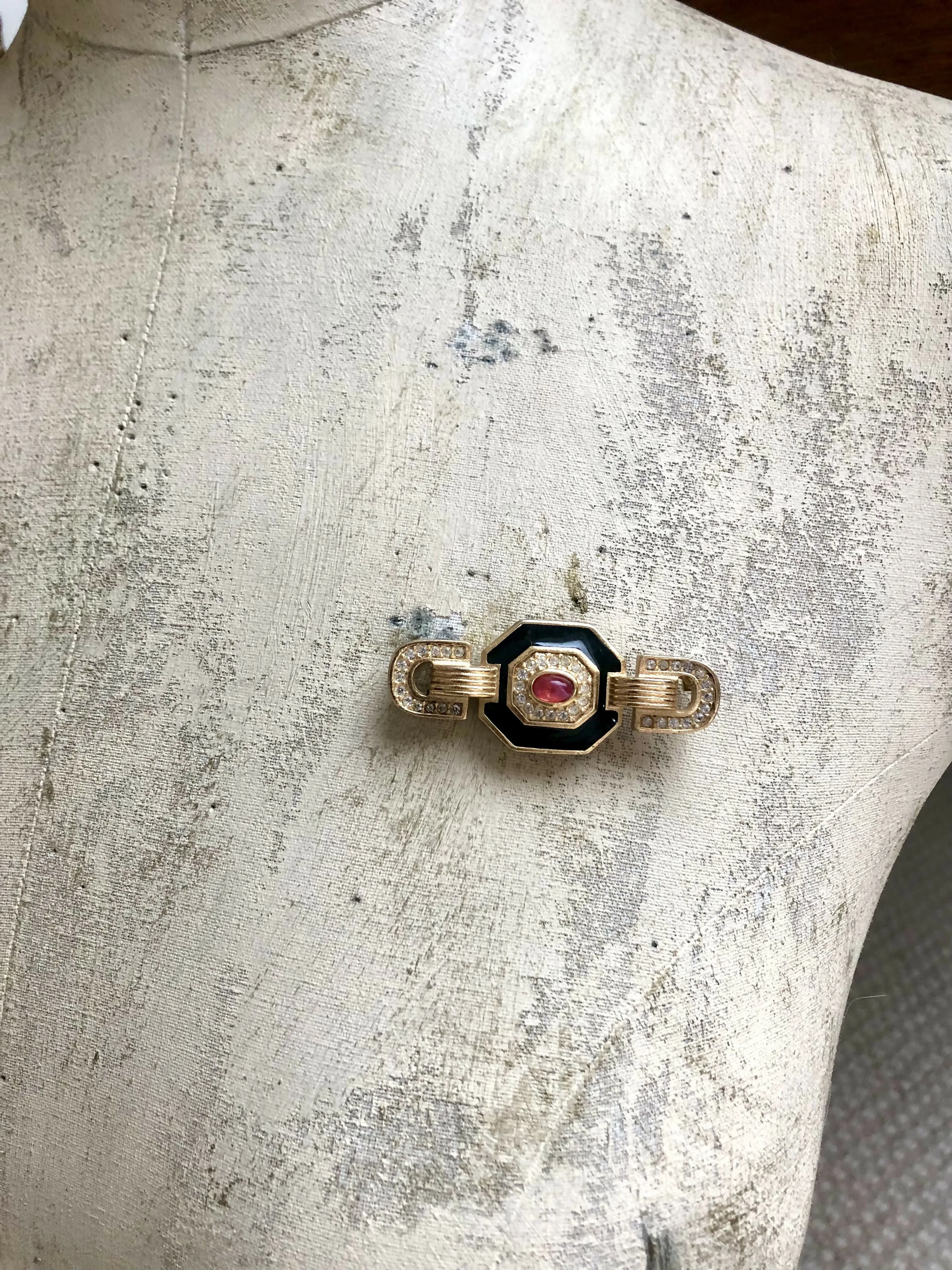 Vintage Christian Dior Art Deco Style Brooch