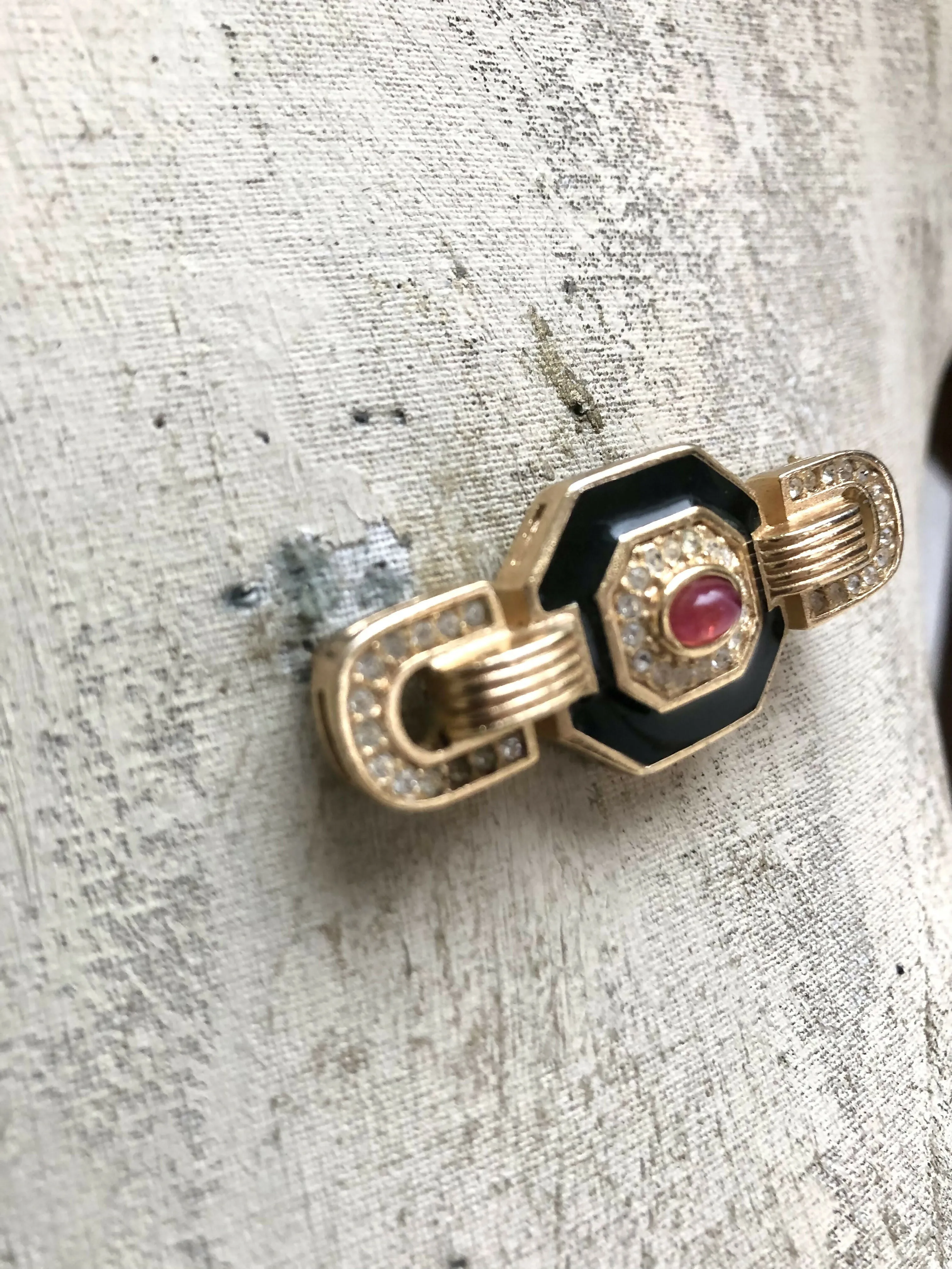 Vintage Christian Dior Art Deco Style Brooch