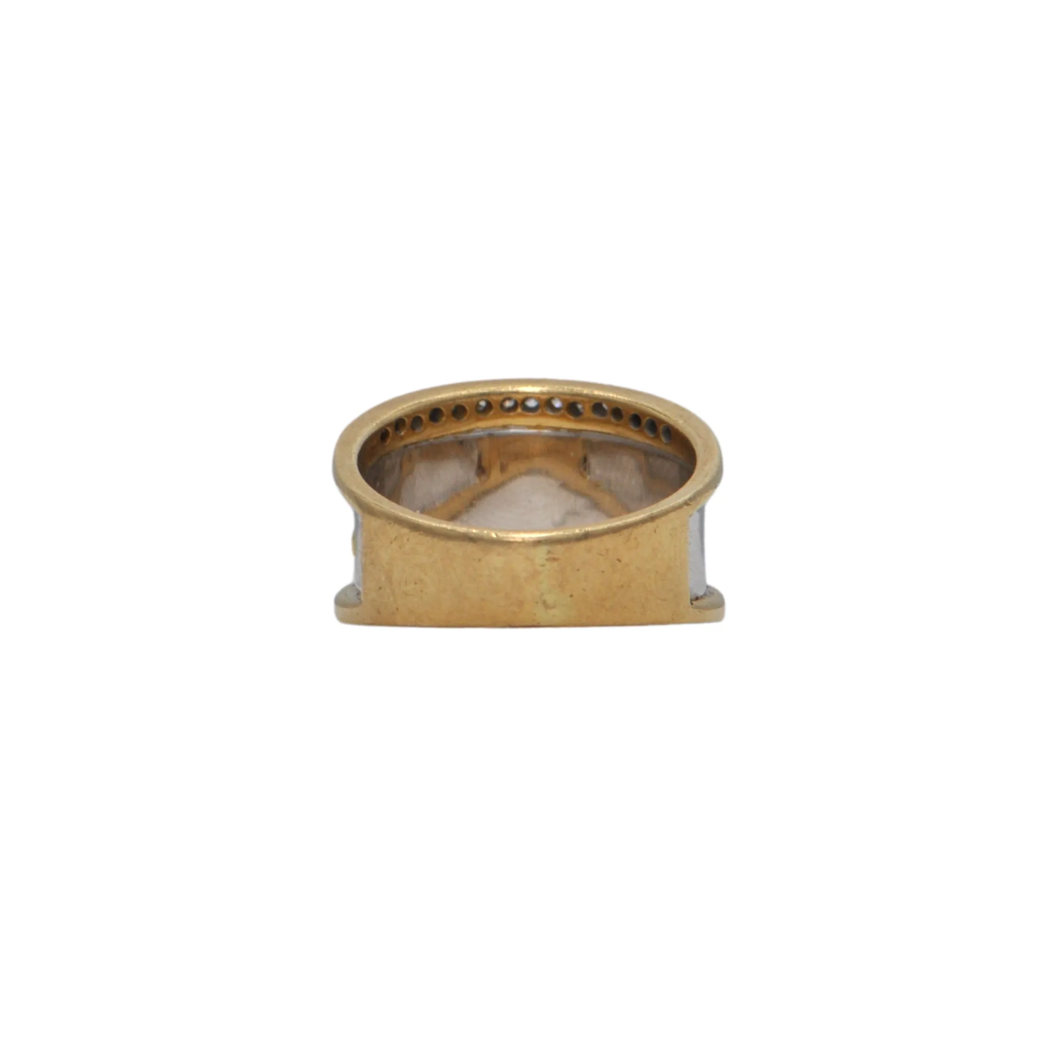 Vintage Diamond 18k Gold Two-Tone Panther Ring