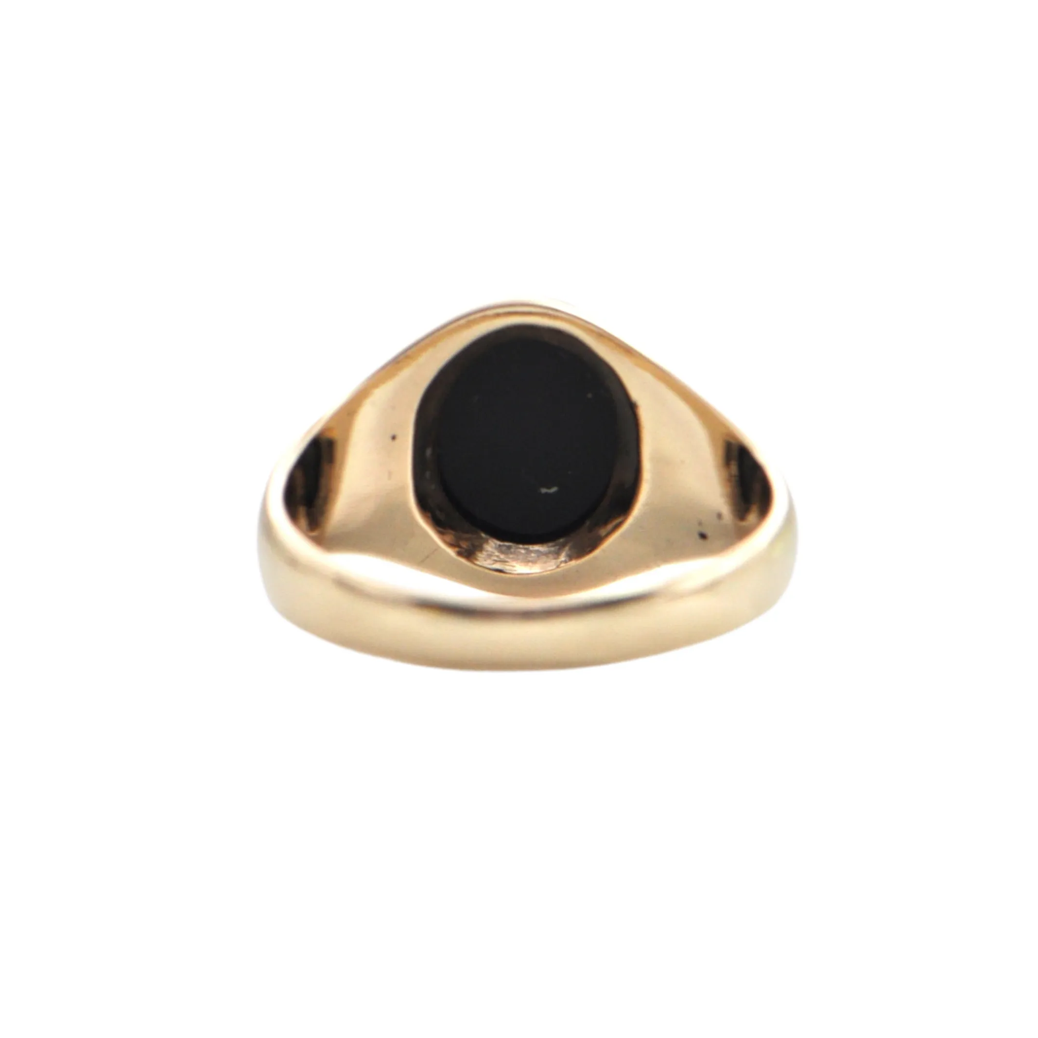 Vintage English (London) Onyx 9k Gold Signet Ring