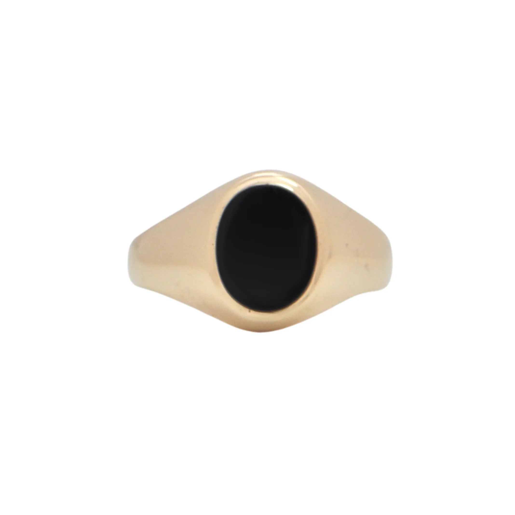 Vintage English (London) Onyx 9k Gold Signet Ring