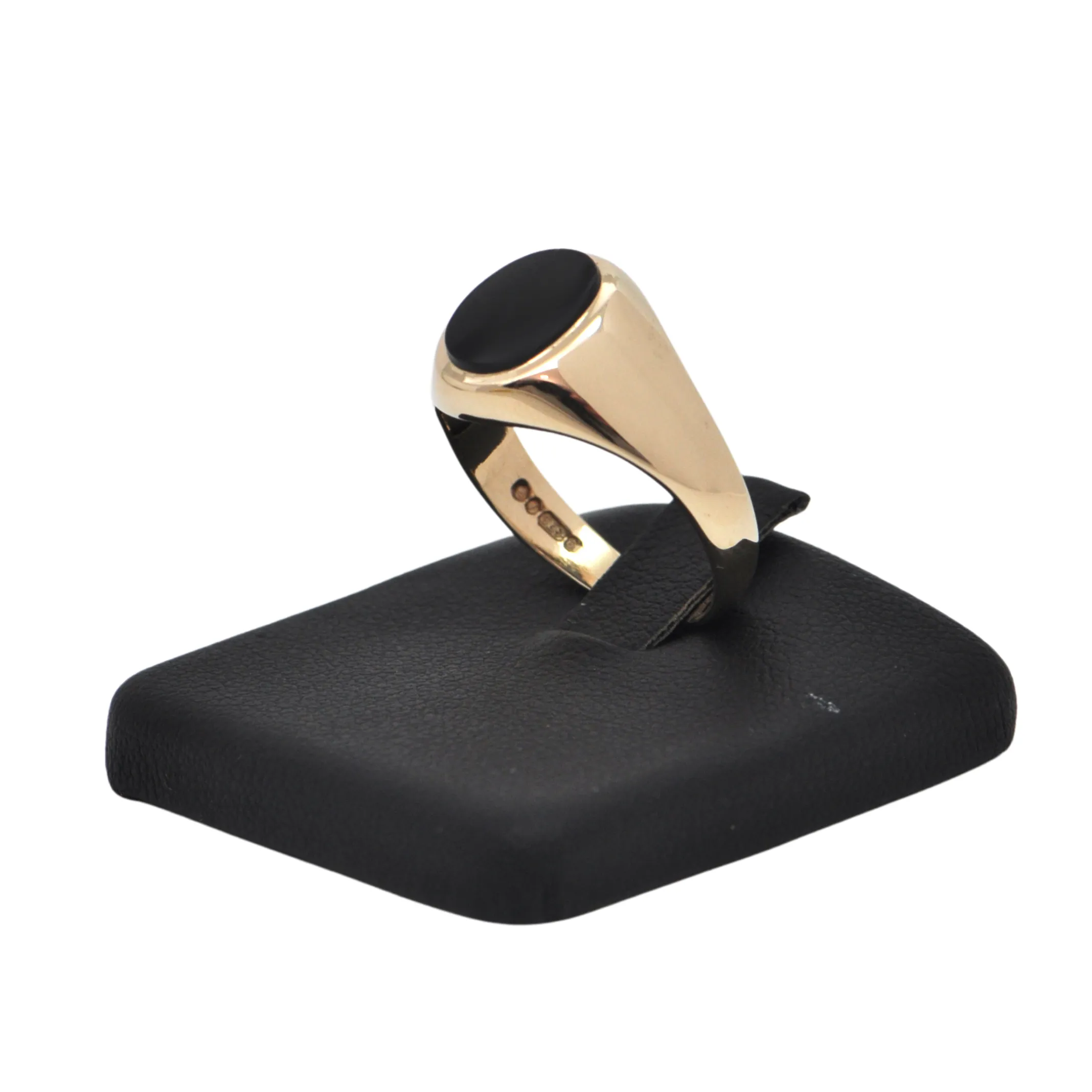 Vintage English (London) Onyx 9k Gold Signet Ring