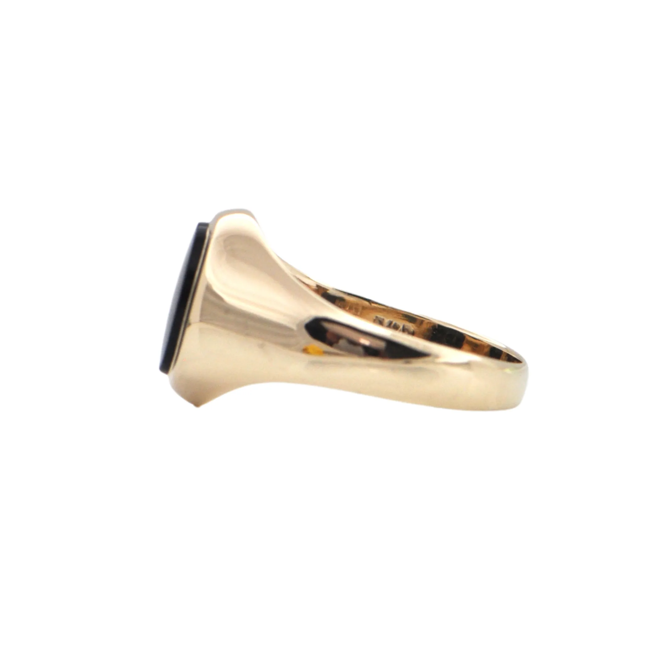 Vintage English (London) Onyx 9k Gold Signet Ring