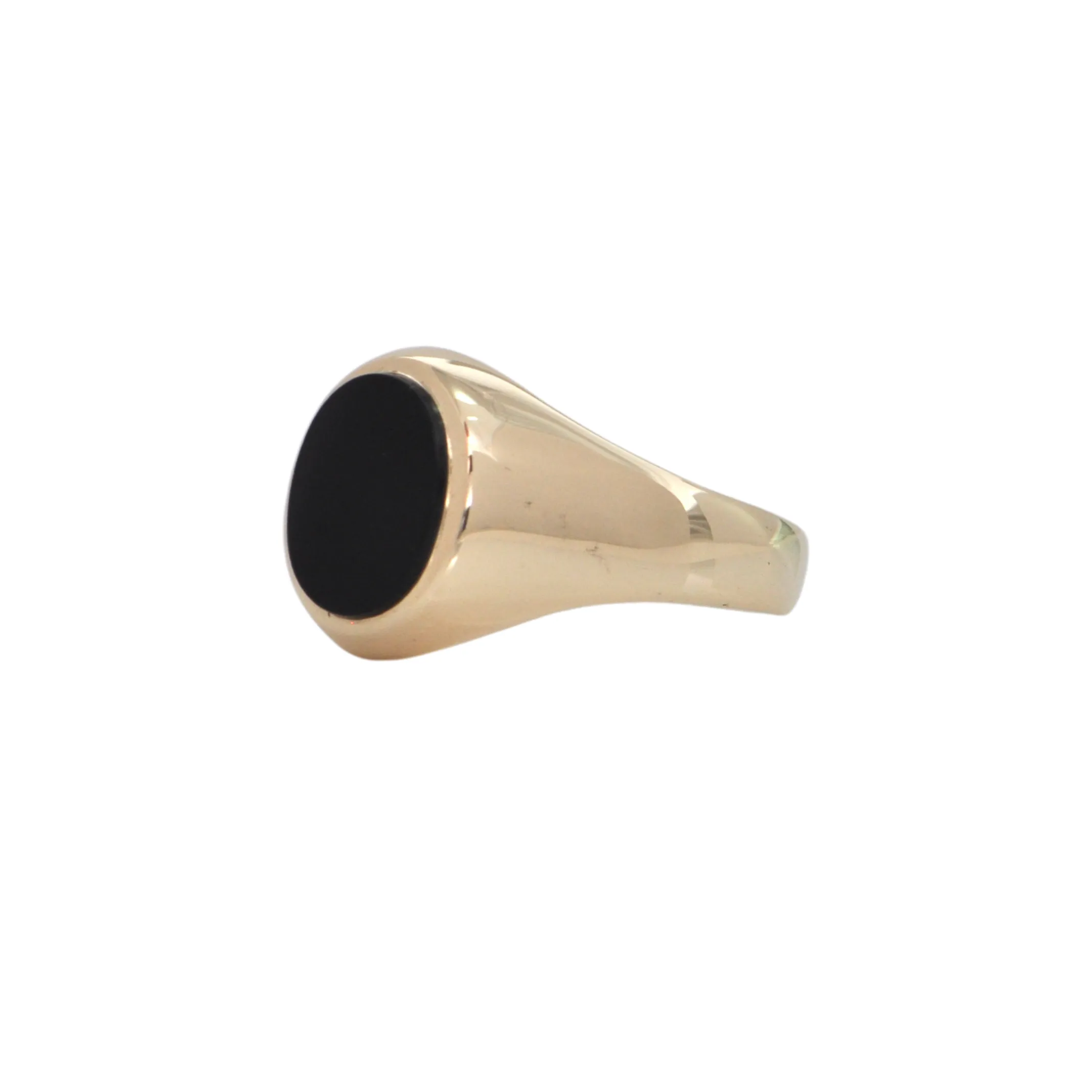Vintage English (London) Onyx 9k Gold Signet Ring