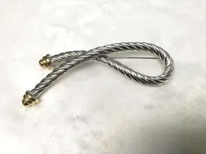 Vintage Grosse (Dior Designer) Silver Plated Rope Design Brooch