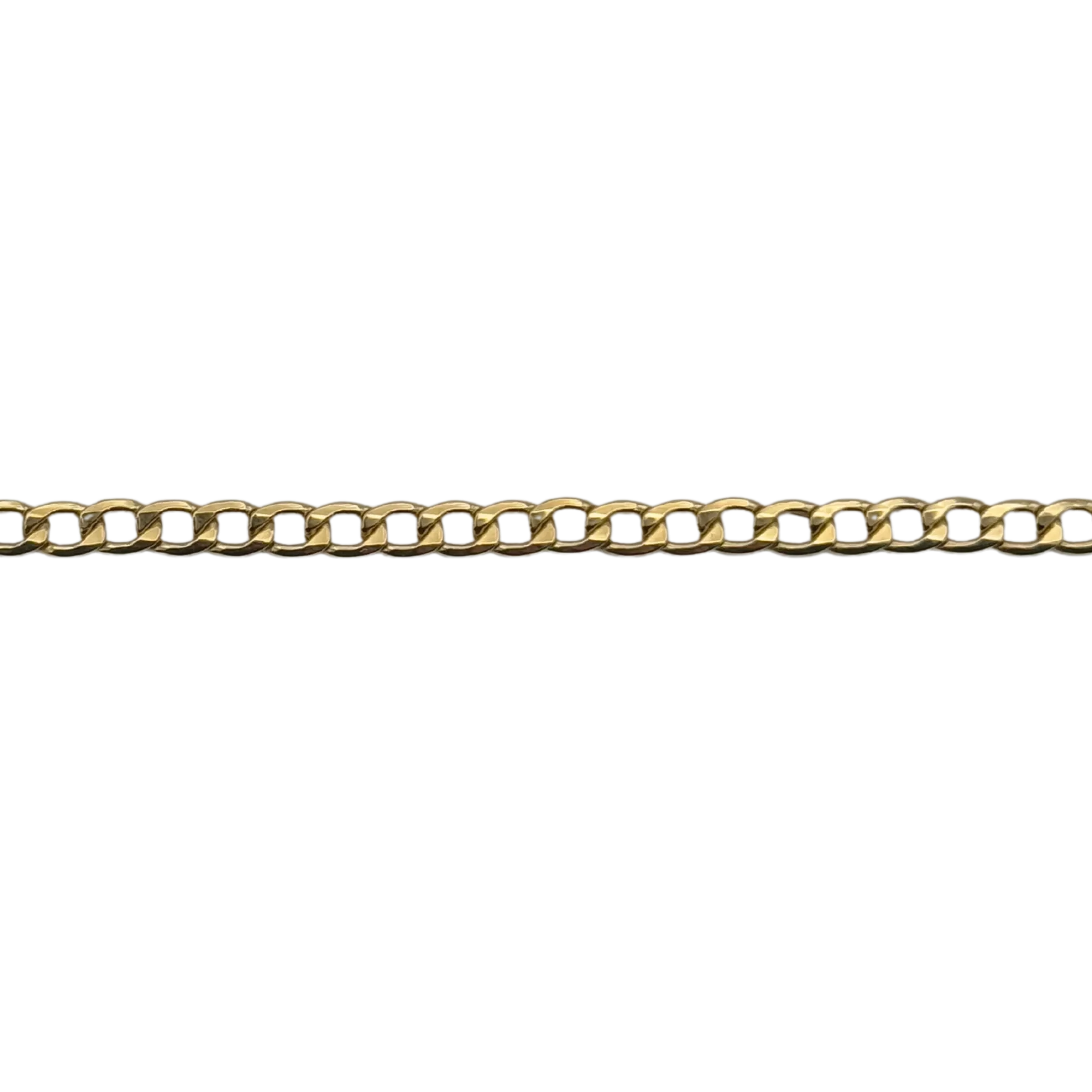 Vintage Italian 18k Yellow Gold Hollow Curb Chain