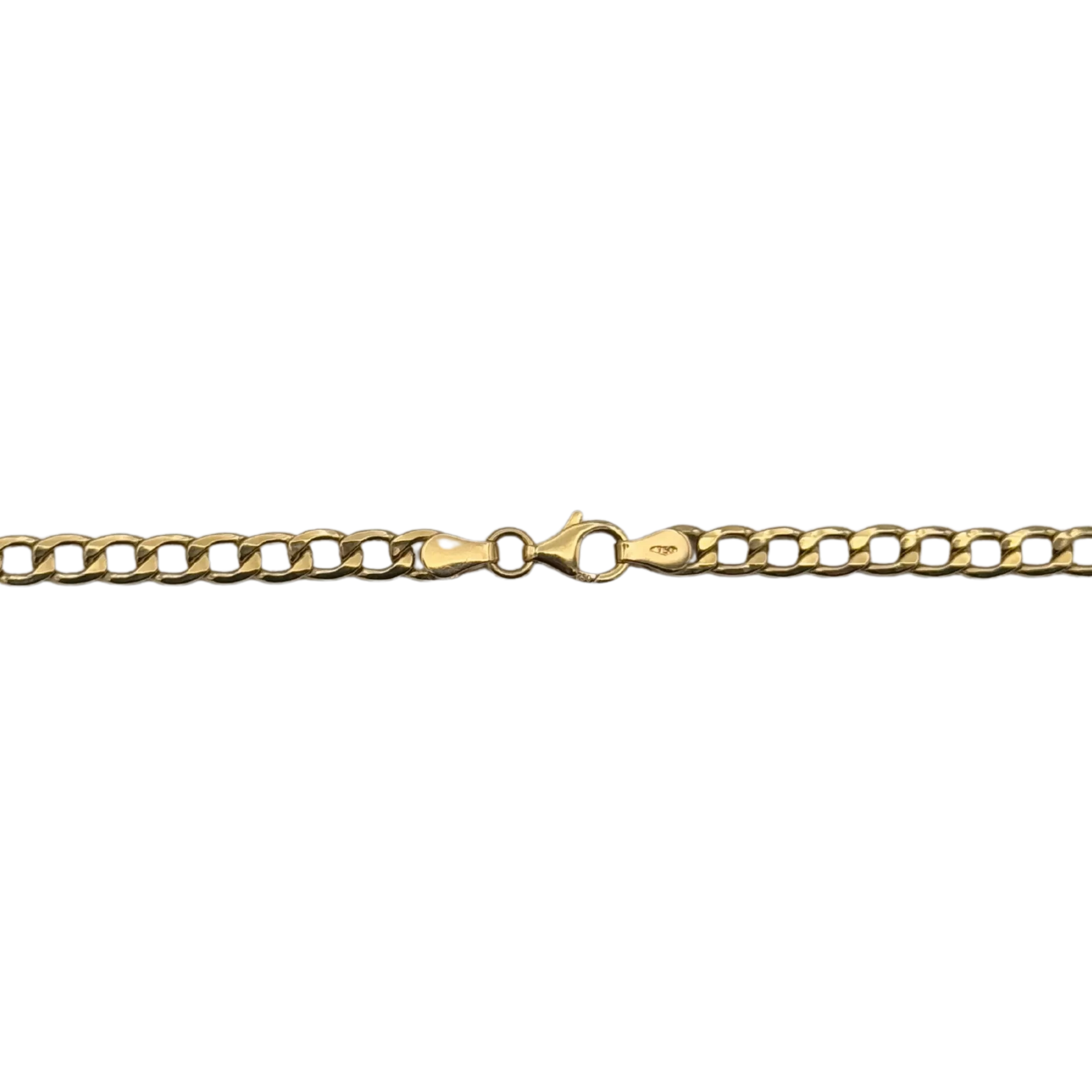 Vintage Italian 18k Yellow Gold Hollow Curb Chain