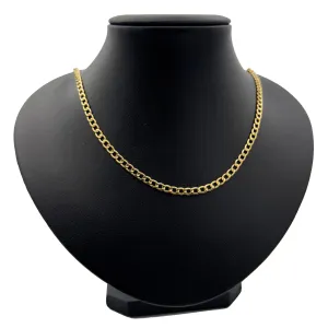 Vintage Italian 18k Yellow Gold Hollow Curb Chain