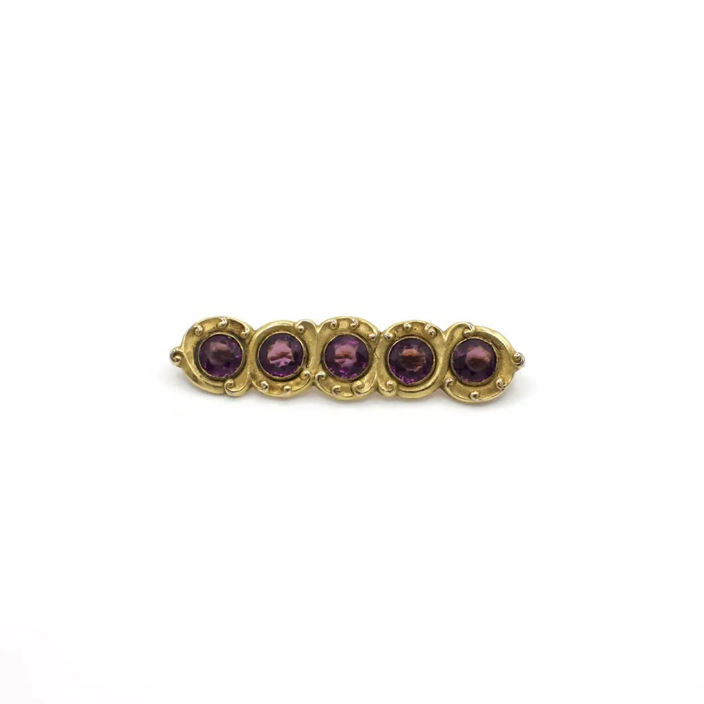 Vintage Purple Gemstone Victorian Bar Pin