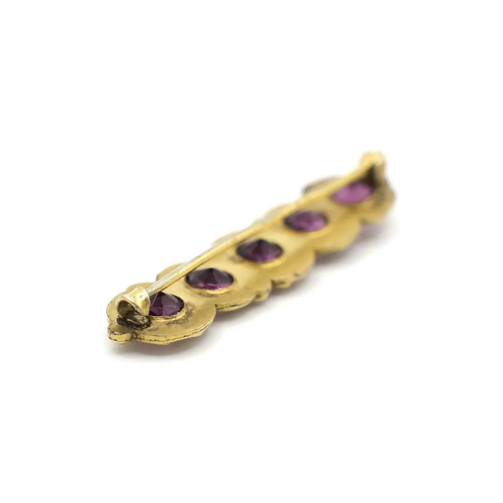 Vintage Purple Gemstone Victorian Bar Pin
