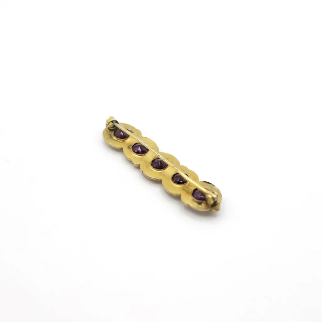 Vintage Purple Gemstone Victorian Bar Pin