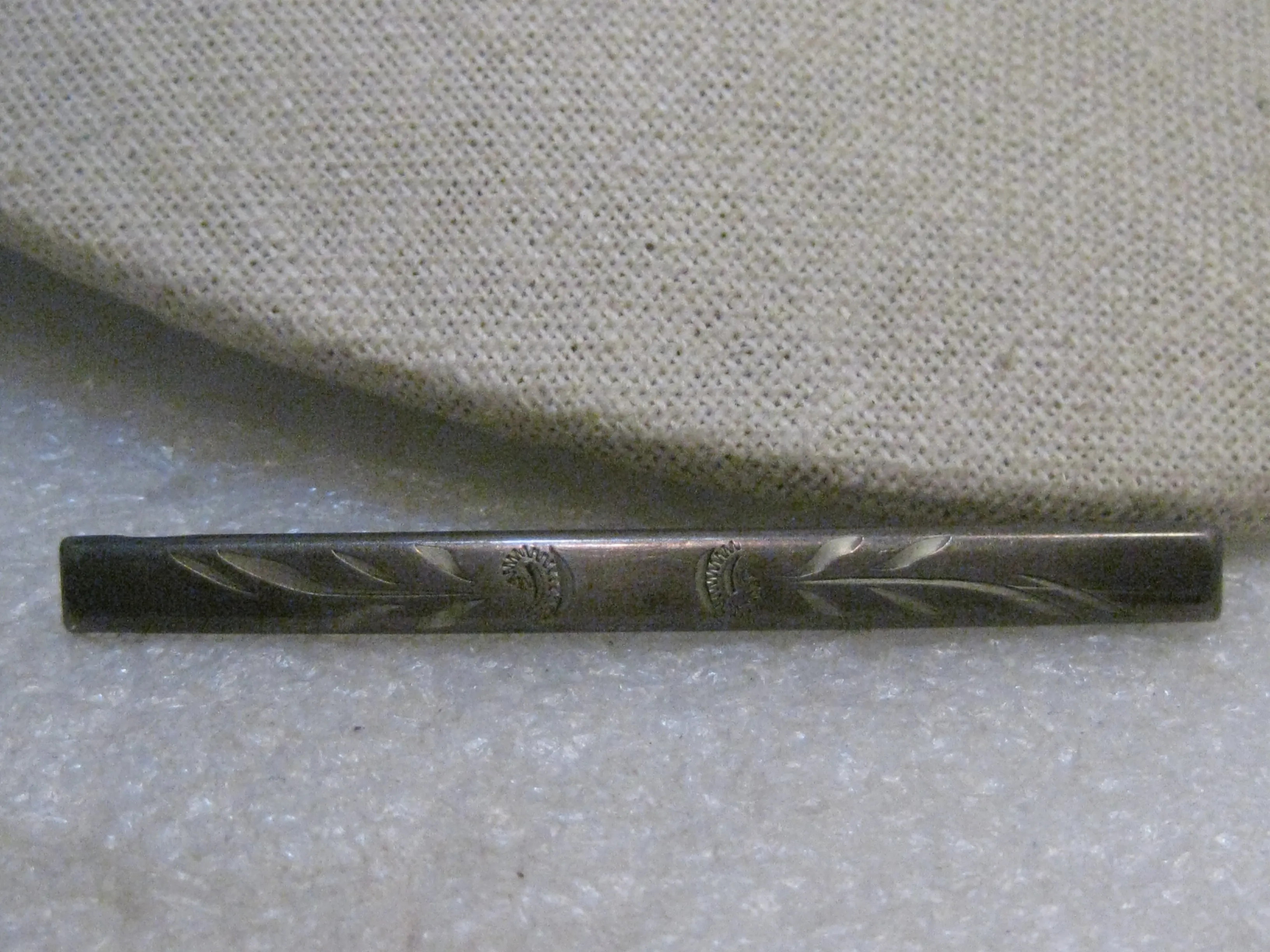 Vintage Sterling Victorian Brooch, Bar Brooch, 2.75", C-Clasp, 3.85gr, ESTATE