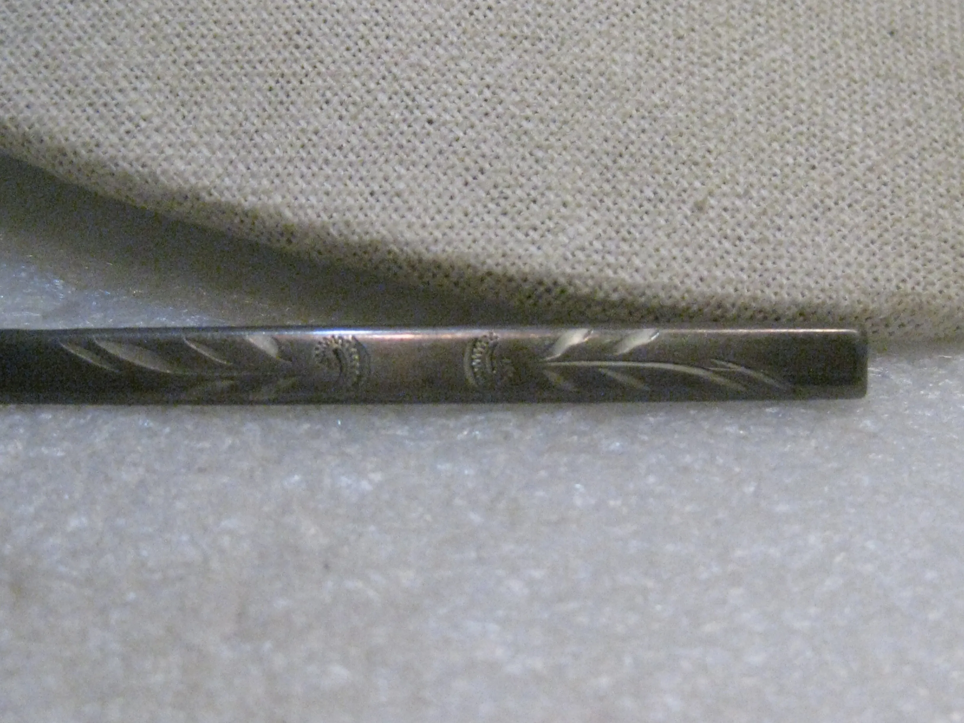 Vintage Sterling Victorian Brooch, Bar Brooch, 2.75", C-Clasp, 3.85gr, ESTATE