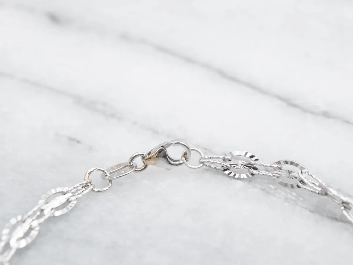 White Gold Interlocking Oval Link Bracelet