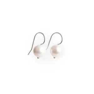 White Pearl on Fixed Sterling Silver Hook
