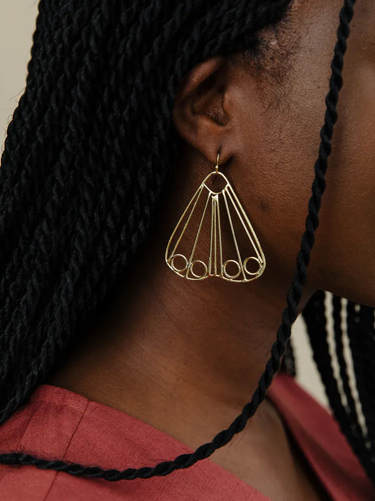 Wire Wing Earrings - Gold