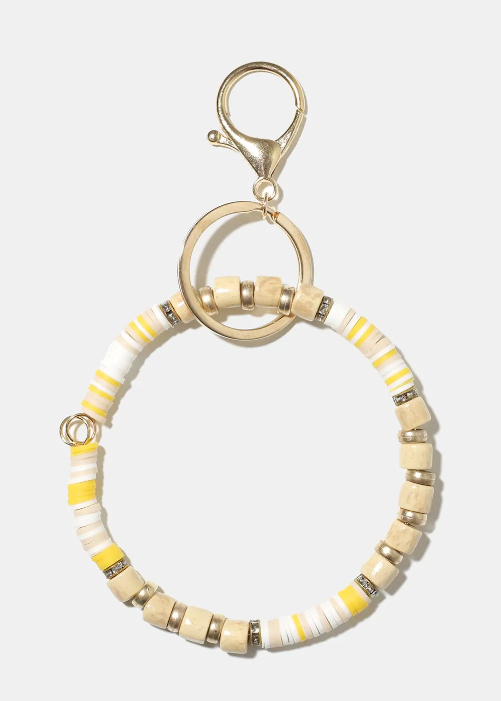 Wooden Bead Keychain Bracelet