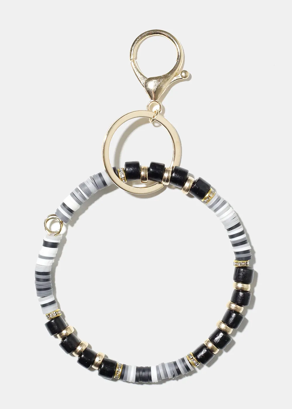 Wooden Bead Keychain Bracelet