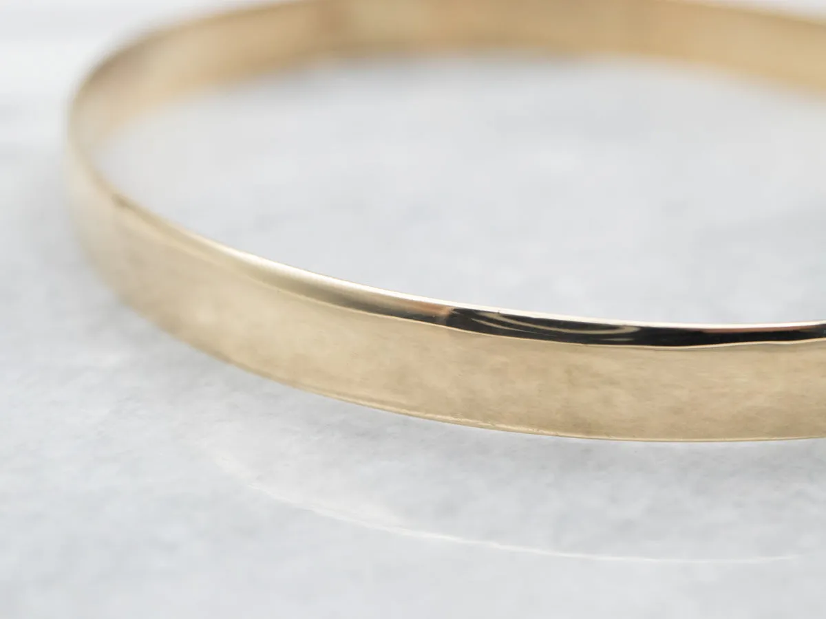 Yellow Gold Plain Bangle Bracelet