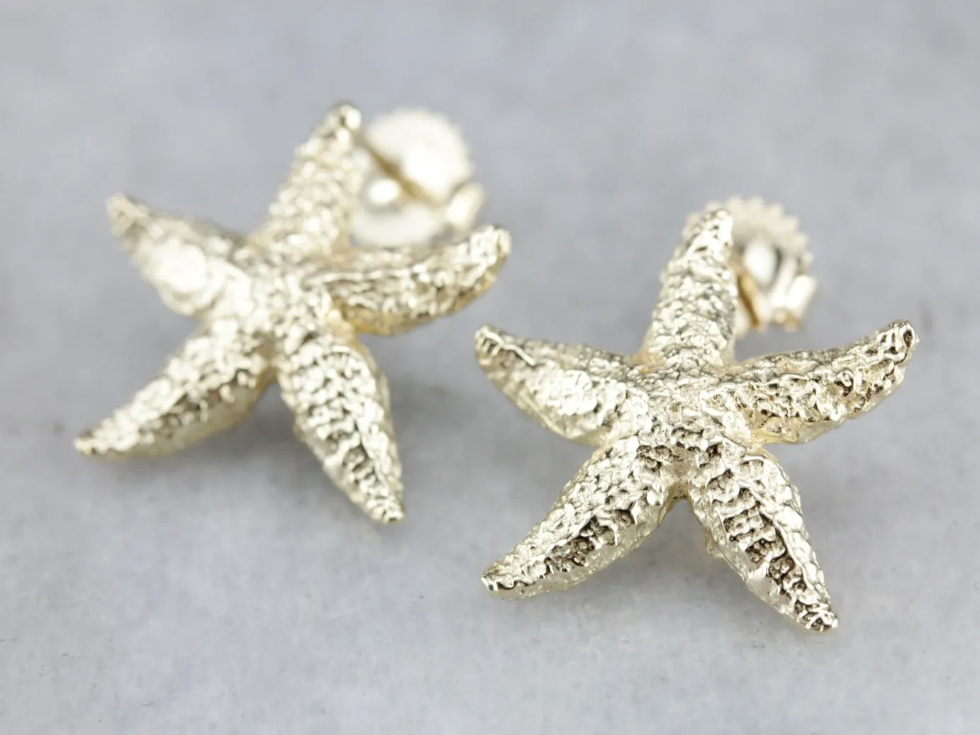 Yellow Gold Starfish Stud Earrings